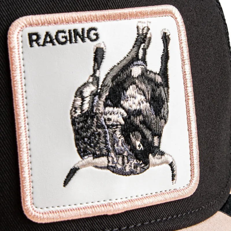 trucker-cap-schwarz-und-beige-stier-raging-llub-flip-side-2-the-farm-von-goorin-bros