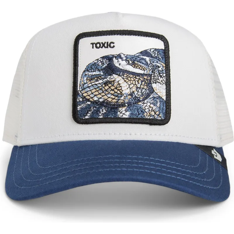 weisse-und-blaue-trucker-kappe-mit-schlange-toxic-trucker-sport-the-farm-von-goorin-bros