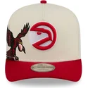 beige-och-rod-bojd-keps-snapback-9fifty-a-frame-precurved-hardwood-classics-fran-atlanta-hawks-nba-av-new-era