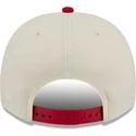 casquette-courbee-beige-et-rouge-snapback-9fifty-a-frame-precurved-hardwood-classics-atlanta-hawks-nba-new-era