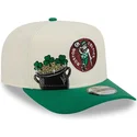 beige-grune-snapback-kappe-9fifty-a-frame-precurved-hardwood-classics-der-boston-celtics-nba-von-new-era