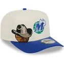 casquette-courbee-beige-et-bleue-snapback-9fifty-a-frame-precurved-hardwood-classics-dallas-mavericks-nba-new-era