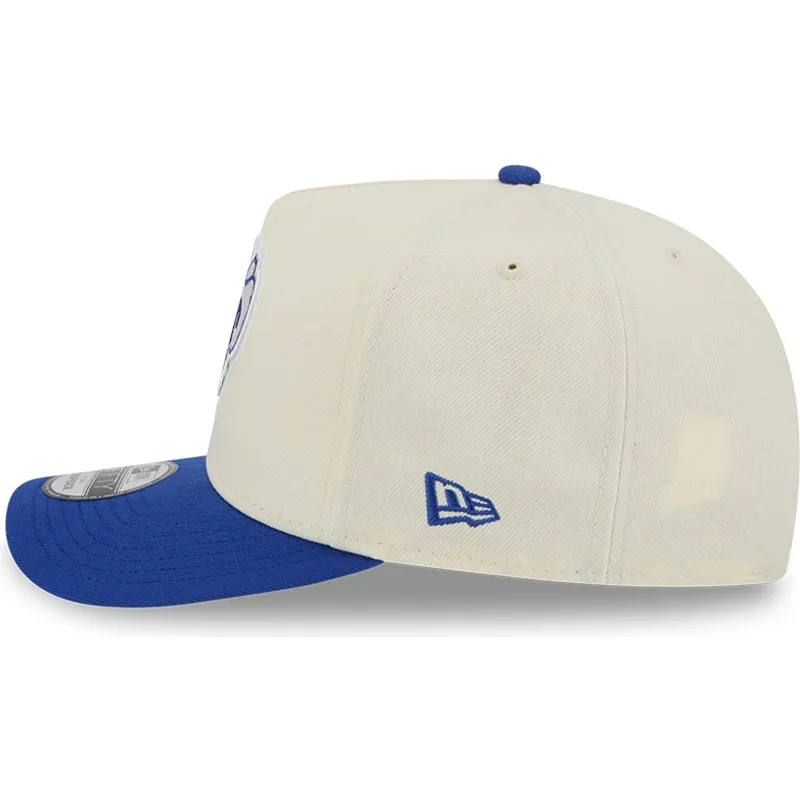 cappellino-beige-e-blu-snapback-9fifty-a-frame-precurved-hardwood-classics-dei-dallas-mavericks-nba-di-new-era
