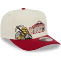 new-era-curved-brim-9fifty-a-frame-precurved-hardwood-classics-denver-nuggets-nba-beige-and-red-snapback-cap