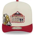 beige-und-rote-gebogene-snapback-kappe-9fifty-a-frame-precurved-hardwood-classics-der-denver-nuggets-nba-von-new-era