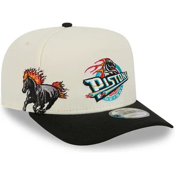 Casquette courbée beige et noire snapback 9FIFTY A Frame Precurved Hardwood Classics Detroit Pistons NBA New Era