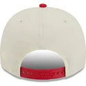 cappellino-visiera-curva-beige-e-rosso-snapback-9fifty-a-frame-precurved-hardwood-classics-di-houston-rockets-nba-di-new-era