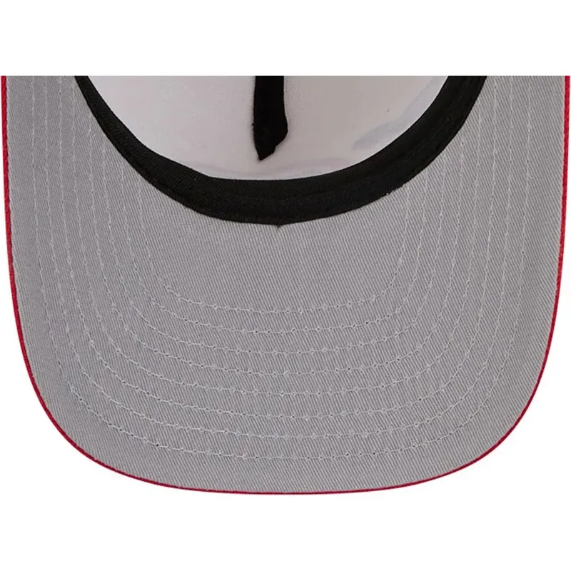 bezowo-czerwona-zakrzywiona-czapka-snapback-9fifty-a-frame-precurved-hardwood-classics-houston-rockets-nba-new-era