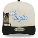 new-era-curved-brim-9fifty-a-frame-precurved-hardwood-classics-los-angeles-lakers-nba-beige-and-black-snapback-cap