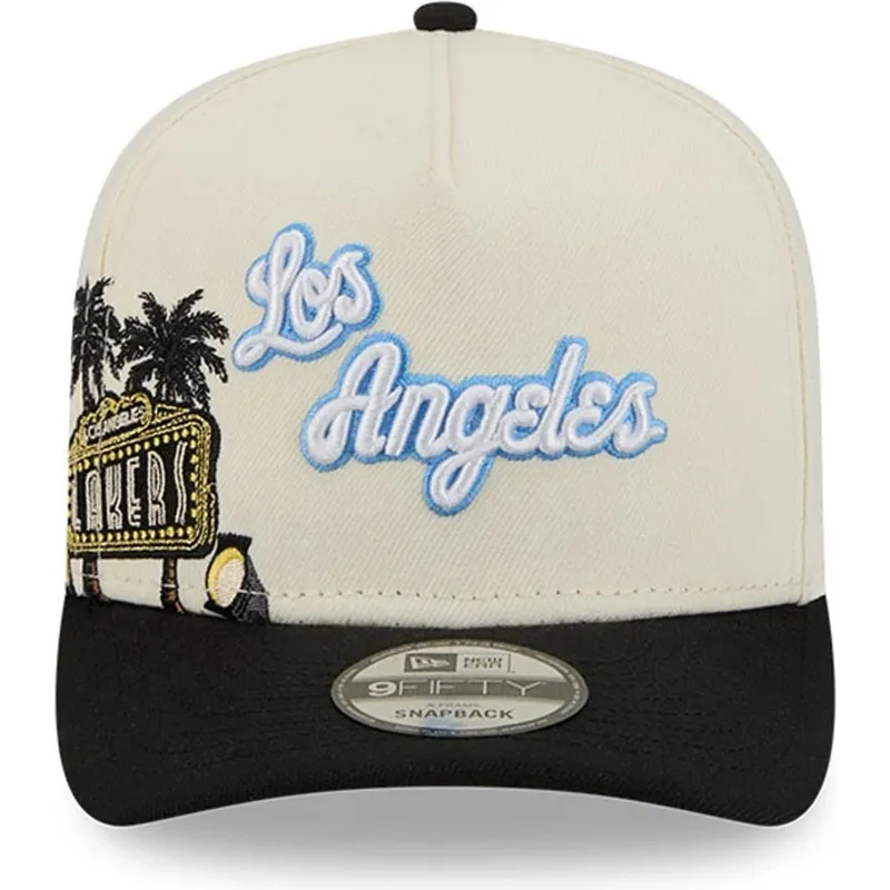 epci-curbata-negru-snapback-9fifty-a-frame-precurved-hardwood-classics-de-los-angeles-lakers-nba-de-new-era