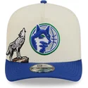 cappellino-curvo-beige-e-blu-snapback-9fifty-a-frame-precurved-hardwood-classics-dei-minnesota-timberwolves-nba-di-new-era