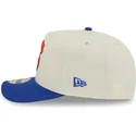 beige-und-blaue-snapback-kappe-9fifty-a-frame-precurved-hardwood-classics-der-new-york-knicks-nba-von-new-era