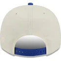 beige-und-blaue-snapback-kappe-9fifty-a-frame-precurved-hardwood-classics-der-new-york-knicks-nba-von-new-era