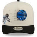 new-era-curved-brim-9fifty-a-frame-precurved-hardwood-classics-orlando-magic-nba-beige-and-black-snapback-cap