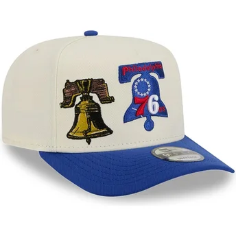 Șepci curbată albastru snapback 9FIFTY A Frame Precurved Hardwood Classics de Philadelphia 76ers NBA de New Era