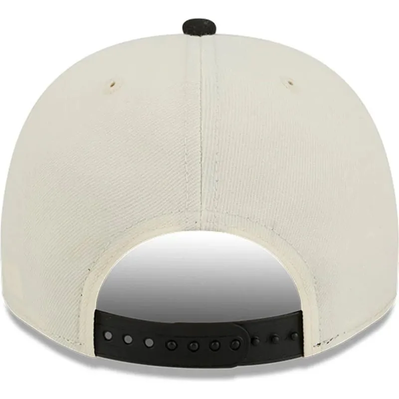 bezowo-czarna-czapka-z-daszkiem-snapback-9fifty-a-frame-precurved-hardwood-classics-toronto-raptors-nba-od-new-era