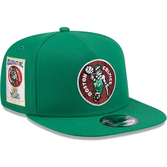 Cappello snapback verde piatto 9FIFTY A Frame Hardwood Classics dei Boston Celtics NBA di New Era