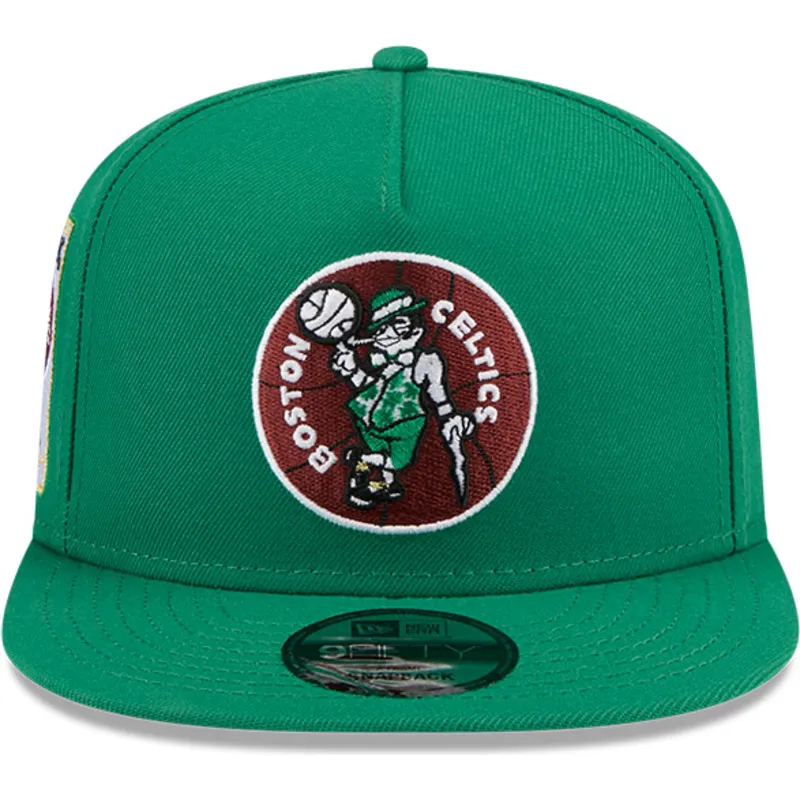 cappello-snapback-verde-piatto-9fifty-a-frame-hardwood-classics-dei-boston-celtics-nba-di-new-era