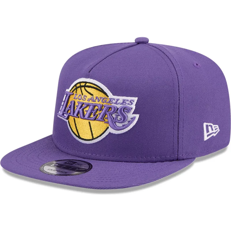 cappellino-piatto-viola-snapback-9fifty-a-frame-hardwood-classics-dei-los-angeles-lakers-nba-di-new-era