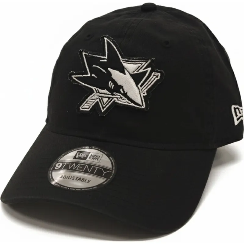 cappellino-curvo-nero-regolabile-9twenty-stamp-dei-san-jose-sharks-nhl-di-new-era
