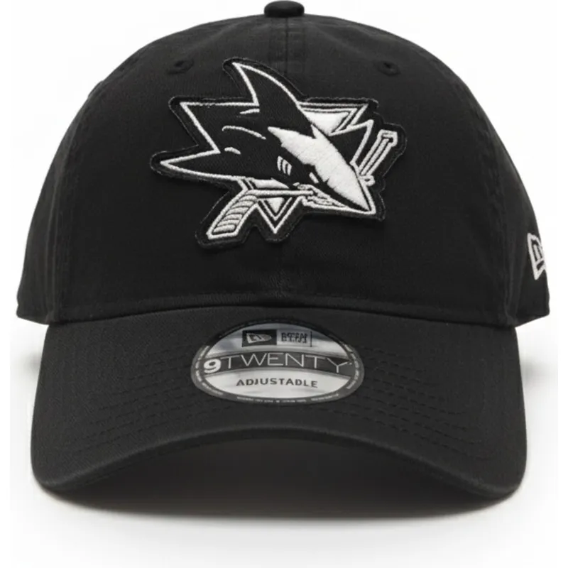 cappellino-curvo-nero-regolabile-9twenty-stamp-dei-san-jose-sharks-nhl-di-new-era