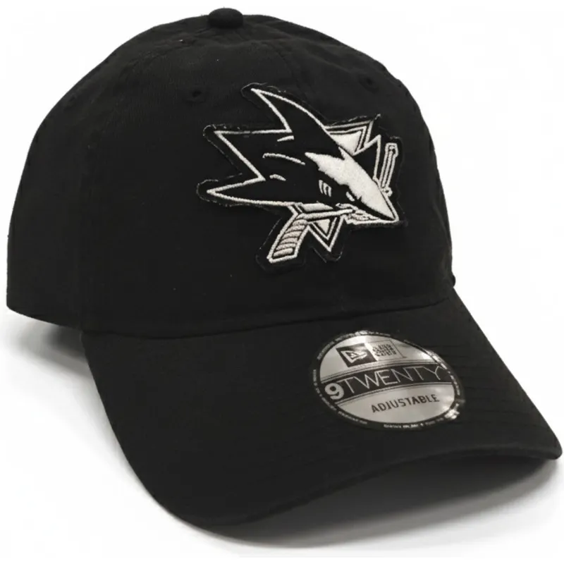 schwarze-verstellbare-9twenty-san-jose-sharks-nhl-kappe-mit-gebogenem-schirm-von-new-era