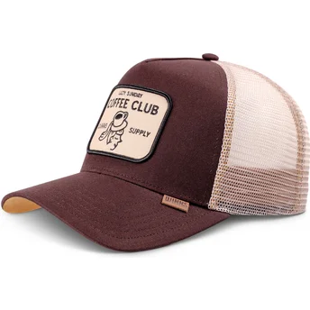 Cappellino trucker marrone scuro HFT Coffee Head di Djinns