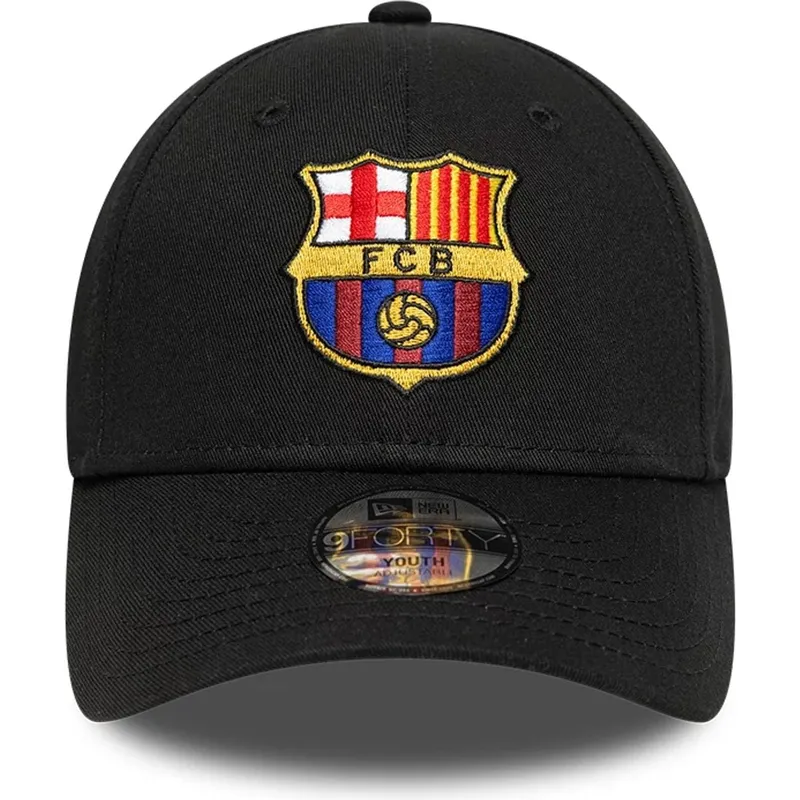 cap-curbata-black-snapback-pentru-copii-9forty-ajustable-de-fc-barcelona-laliga-de-new-era
