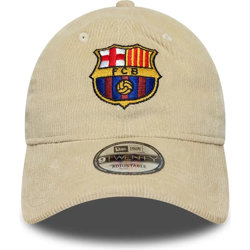 beige-justerbar-kurvkeps-fc-barcelona-laliga-9twenty-cord-fran-new-era