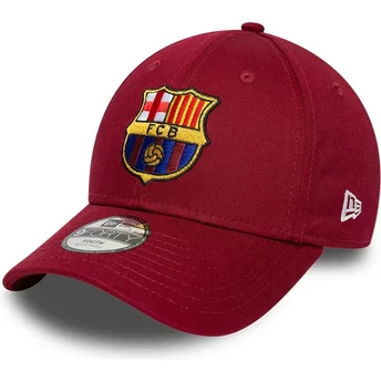 Șepci curbată roșu snapback pentru copii 9FORTY ajustable de FC Barcelona LALIGA de New Era