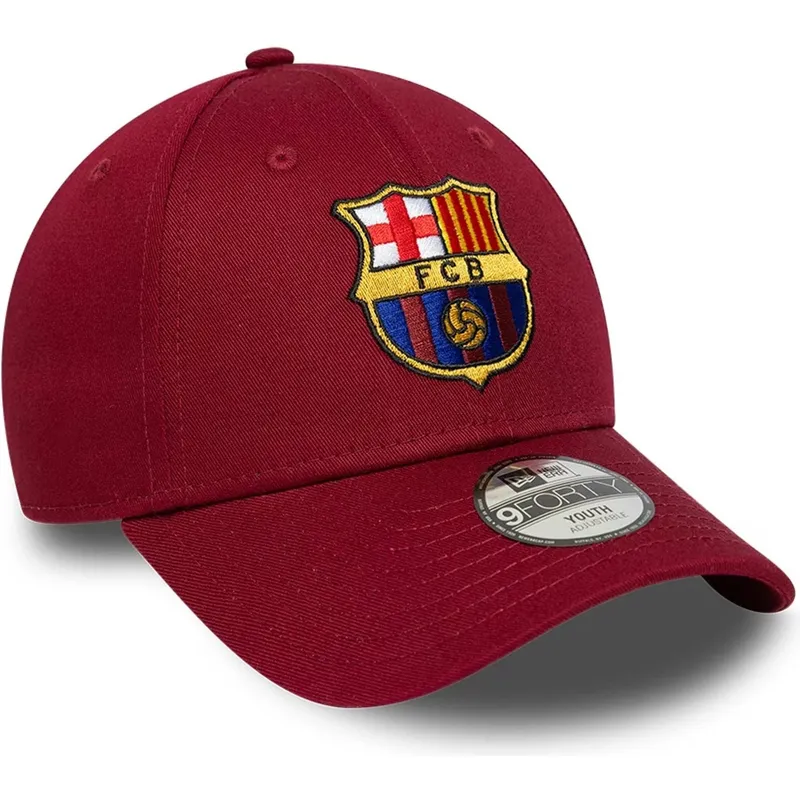 casquette-courbee-rouge-ajustable-pour-enfant-fc-barcelona-laliga-9forty-core-new-era