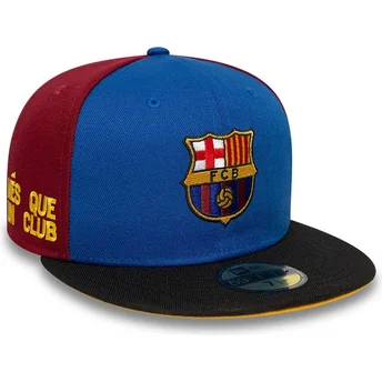 FC Barcelona LALIGA 59FIFTY Mes Que Un Club blå och röd justerbar flat keps från New Era
