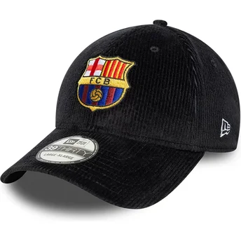 Gorra curva negra ajustada de FC Barcelona LALIGA 39THIRTY Cord de New Era