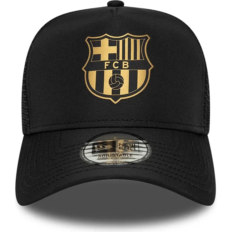 czapka-trucker-czarna-fc-barcelona-laliga-a-frame-gold-new-era
