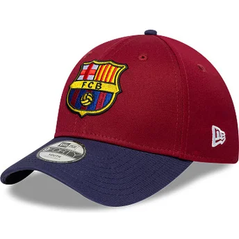 Rote und blaue verstellbare Curved Cap für Kinder von FC Barcelona LALIGA 9FORTY Contrast von New Era
