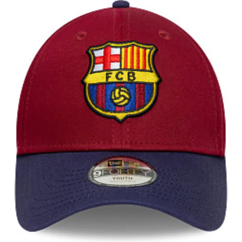 rod-och-bla-bojd-keps-justerbar-for-barn-fc-barcelona-laliga-9forty-contrast-fran-new-era