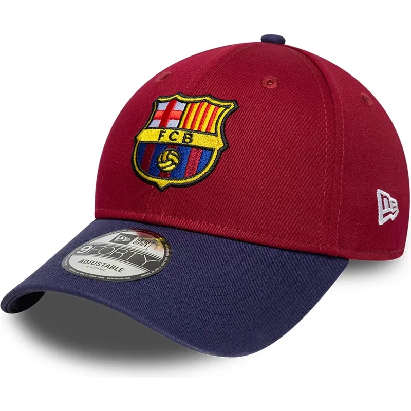 cappellino-curvo-rosso-e-blu-regolabile-fc-barcelona-laliga-9forty-contrast-di-new-era