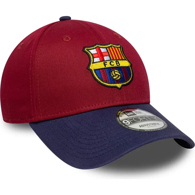 cappellino-curvo-rosso-e-blu-regolabile-fc-barcelona-laliga-9forty-contrast-di-new-era
