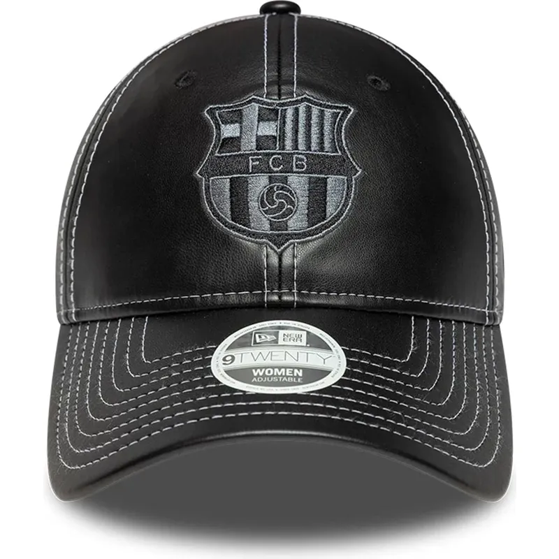 gorra-curva-negra-ajustable-para-mujer-de-fc-barcelona-laliga-9twenty-pu-leather-de-new-era