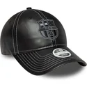 cappellino-curvo-nero-regolabile-da-donna-del-fc-barcelona-laliga-9twenty-pu-leather-di-new-era