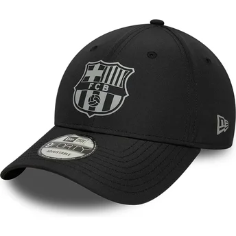 Svart justerbar FC Barcelona LALIGA 9FORTY Reflective böjd keps från New Era