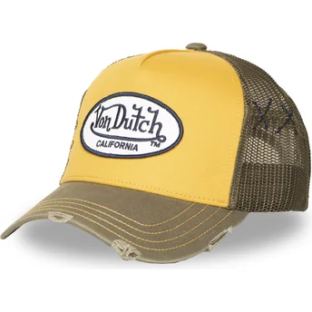 Czapka trucker żółto-zielona USED 12 Von Dutch