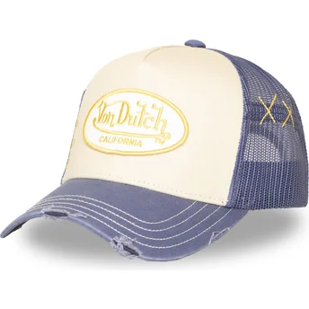 Cappellino trucker beige e viola USED 13 di Von Dutch