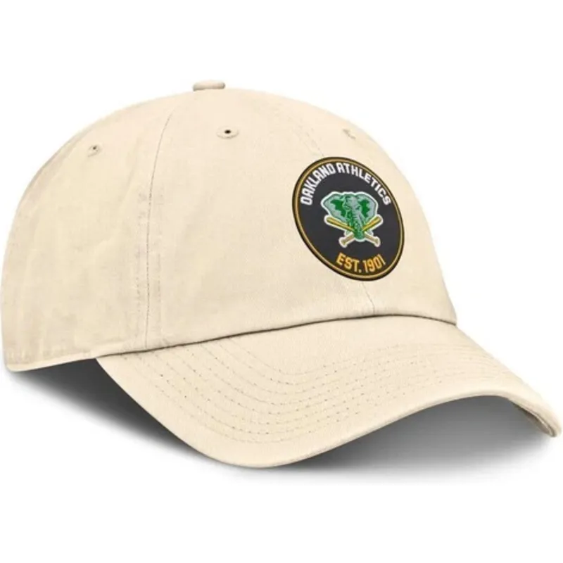 cappellino-curvo-beige-regolabile-club-unstructured-organic-cotton-degli-oakland-athletics-mlb-di-nike