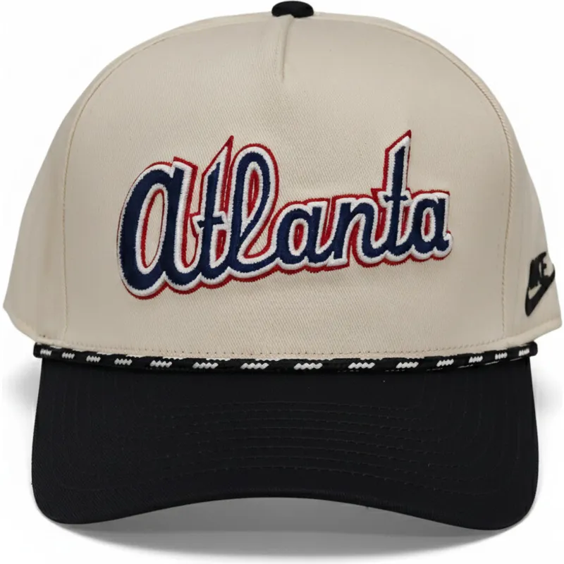 epci-curbata-bej-snapback-rise-structured-de-atlanta-braves-mlb-de-nike