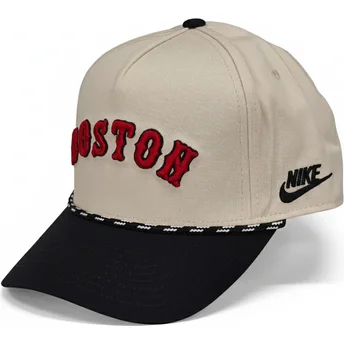 Cap curbată beige snapback Rise Structured de Boston Red Sox MLB de Nike