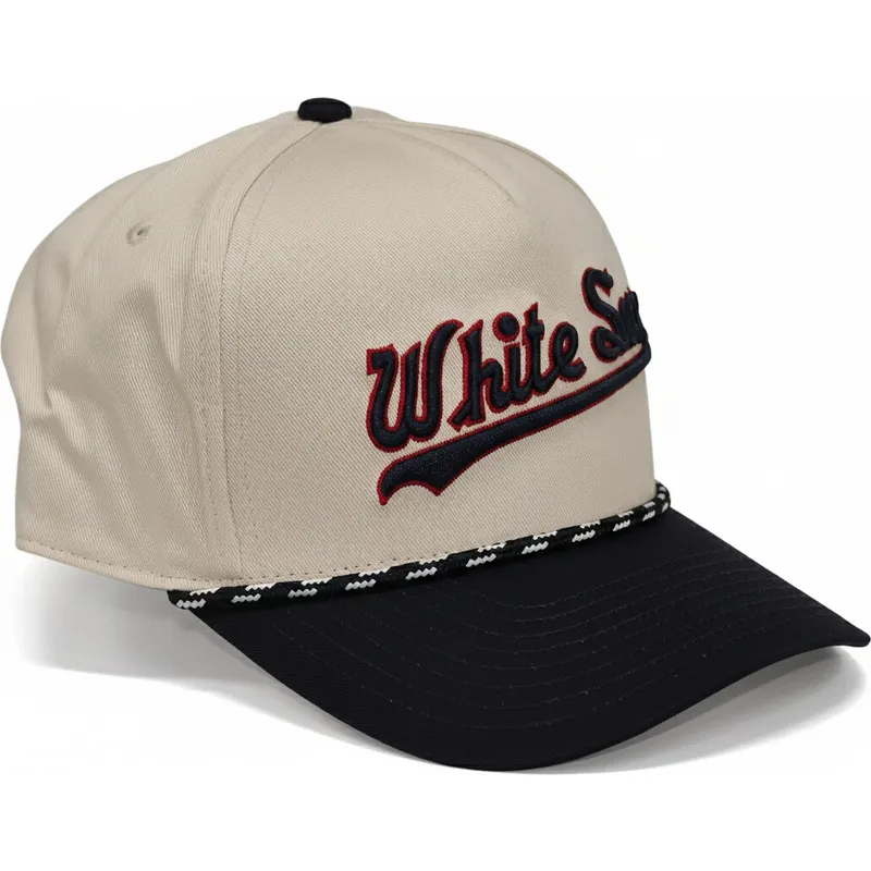 cap-curbata-beige-snapback-rise-structured-de-chicago-white-sox-mlb-de-nike