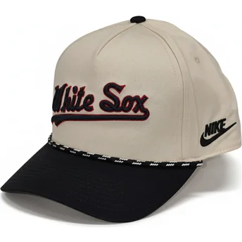Cappellino curvo beige e nero snapback Rise Structured dei Chicago White Sox MLB di Nike