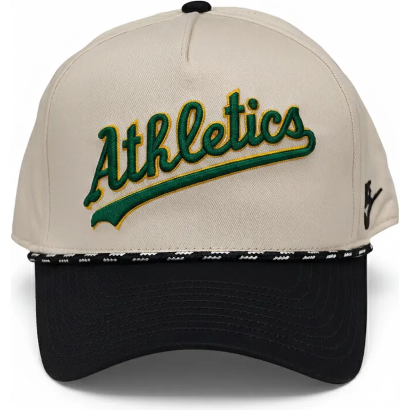 cappellino-curvo-beige-e-nero-snapback-rise-structured-di-oakland-athletics-mlb-di-nike