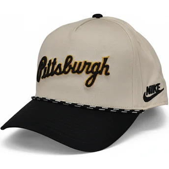 Beige och svart böjd keps snapback Rise Structured från Pittsburgh Pirates MLB av Nike